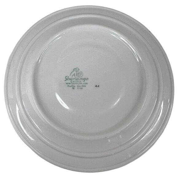 Vintage Syracuse & Shenango China Floral Plates Set Of 2 Orange & Green 9" Dinne - Picture 5 of 5